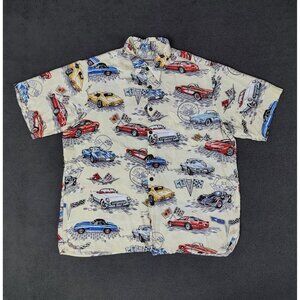Vtg Reyn Spooner Mens American Classics Chevy Corvette Sz (L) Hawaiian Shirt